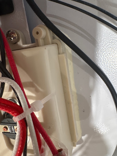 Heater leads before (and after) the cut