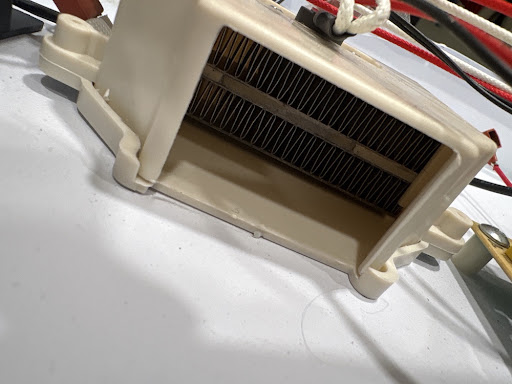 PTC fins still in the duct = airflow brick once heaters are gone
