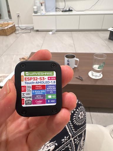 Waveshare ESP32-S3 AMOLED brick — the humidity-closed-loop fanfic he skipped