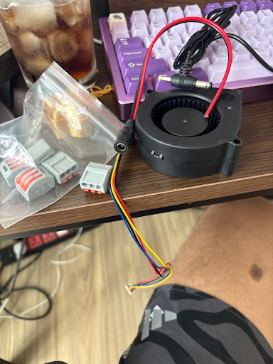 Bench haul: blower, WAGOs, DC pigtail — test before the plastic tomb